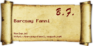 Barcsay Fanni névjegykártya