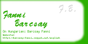 fanni barcsay business card